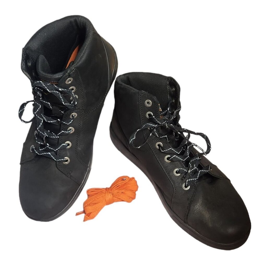 Harley Davidson Motorcyles Mens Watkins Boots Black Leather Lace Up Box 13 M